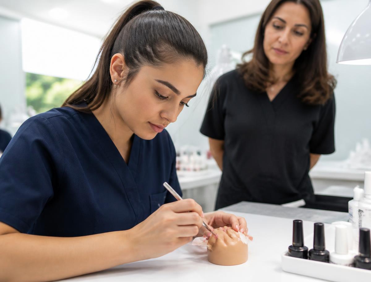 Estudiantes en el programa de Nail Specialist de AB Academy